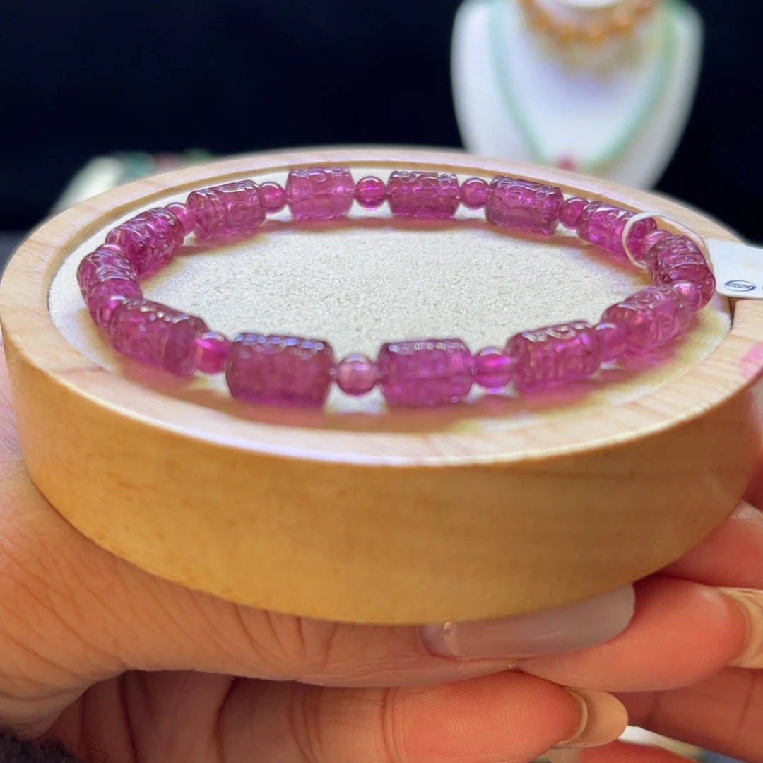 未镶嵌手链碧玺全红回纹