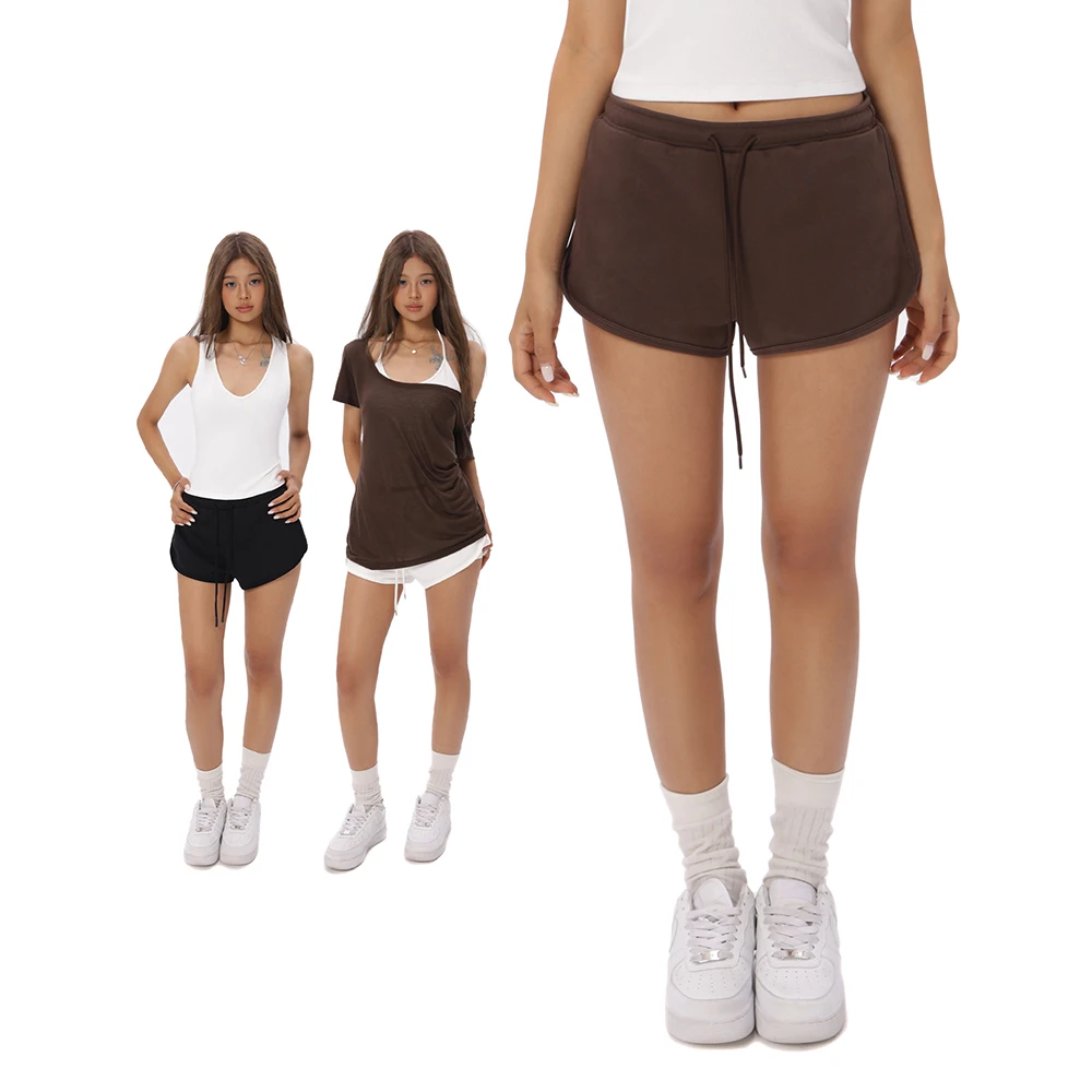 Audwyn防走光短裤女抽绳辣妹热裤欧美健身休闲运动自带打底短裤