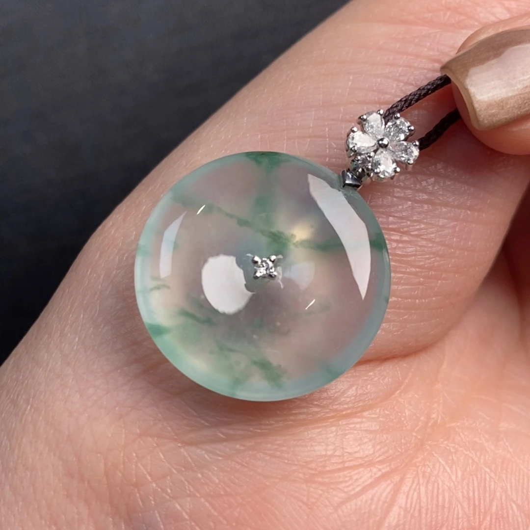 翡翠颈饰18K金镶嵌22.8-5.0