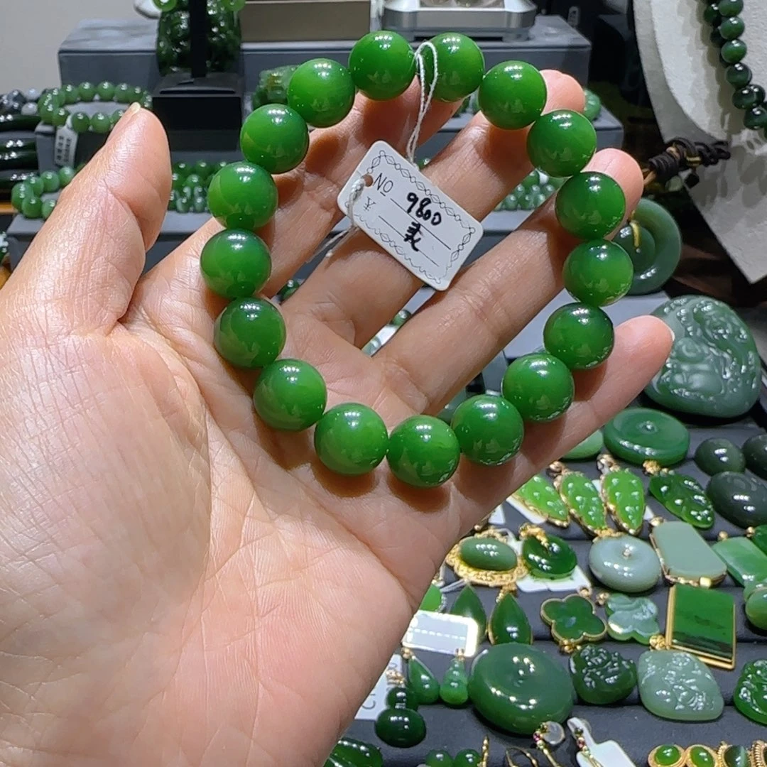 A***m和田玉（碧玉）未镶嵌手链