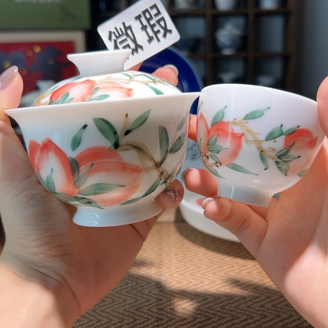 【闪购商品】微瑕 手绘 盖碗