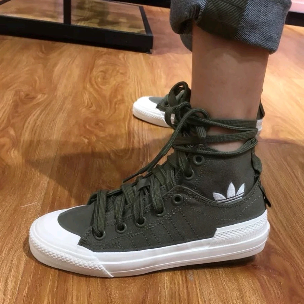 （断码处理）阿迪达斯Nizza男高帮经典时尚休闲运动帆布板鞋 GZ8833