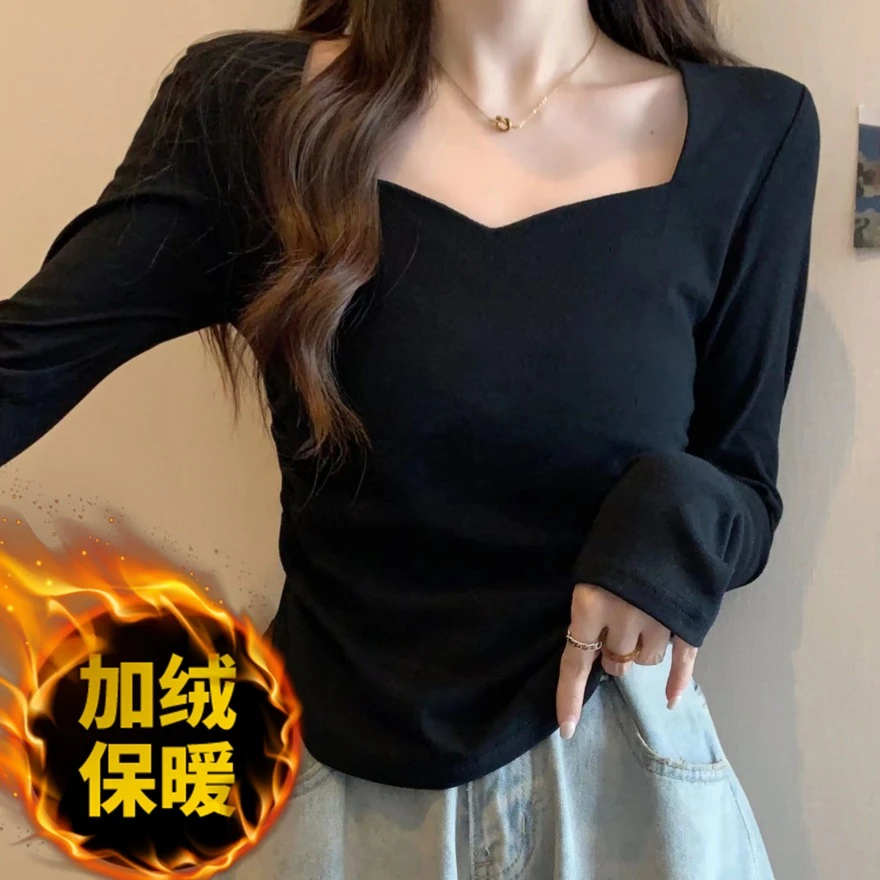 胖MM孤 65加厚绒保暖大码秋冬新款小清新显瘦减龄遮肚百搭长袖