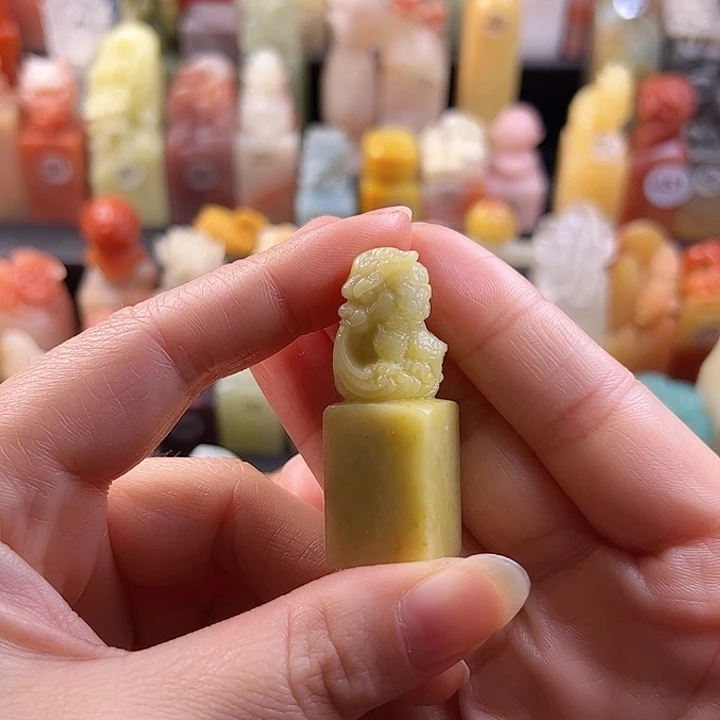 青田石印石手工定制1.5厘米，龙