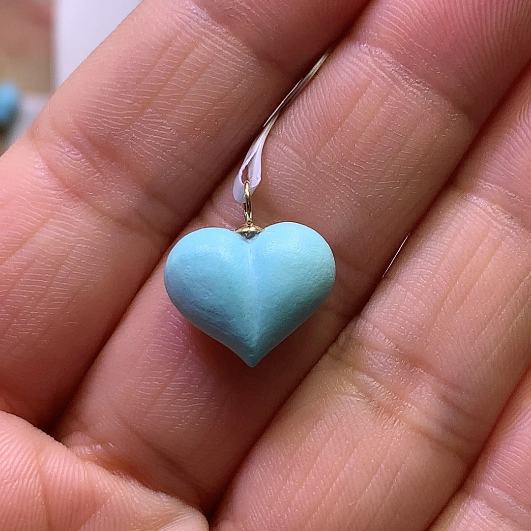 绿松石18K金镶嵌挂件