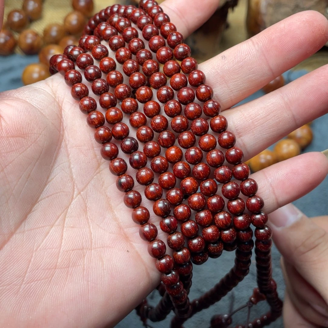 无事牌檀香紫檀（小叶紫檀）0.6顶泥瑕疵珠多圈