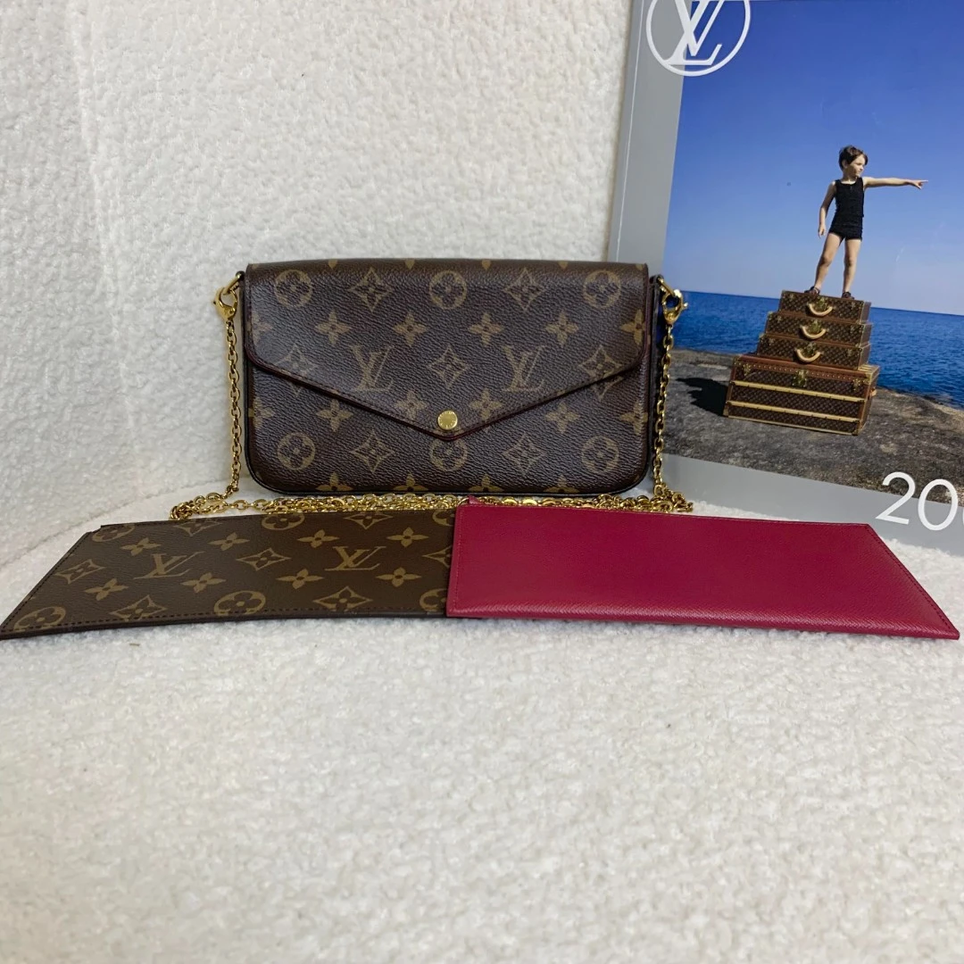 99新 LouisVuitton/路易威登 壹臻/|v老花三合一包20年 229549871