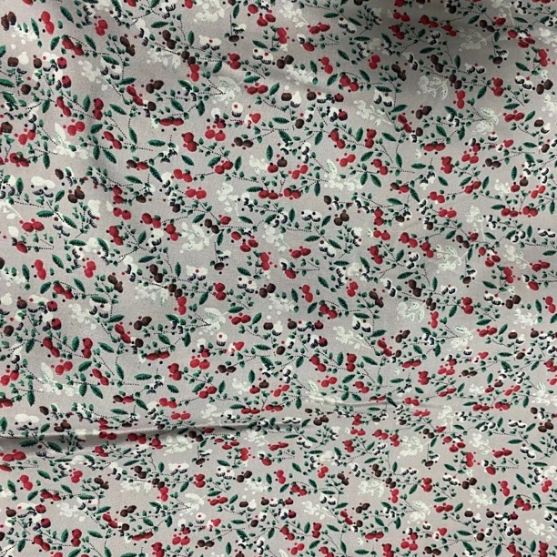 雕印棉绸.小樱桃.春夏连衣裙旗袍面料重垂感