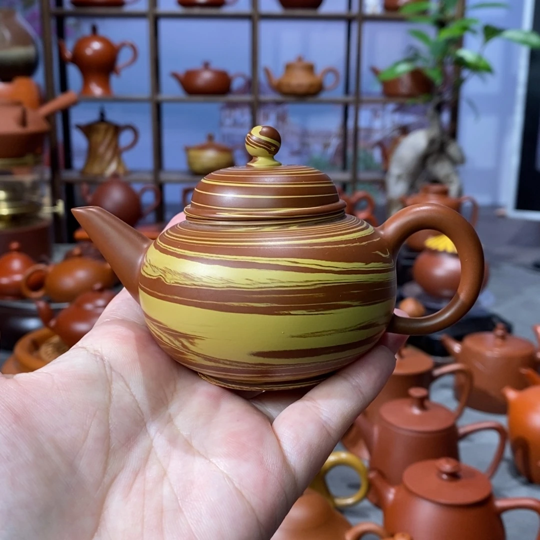 茶壶朱泥吴翰绞泥水平壶125c