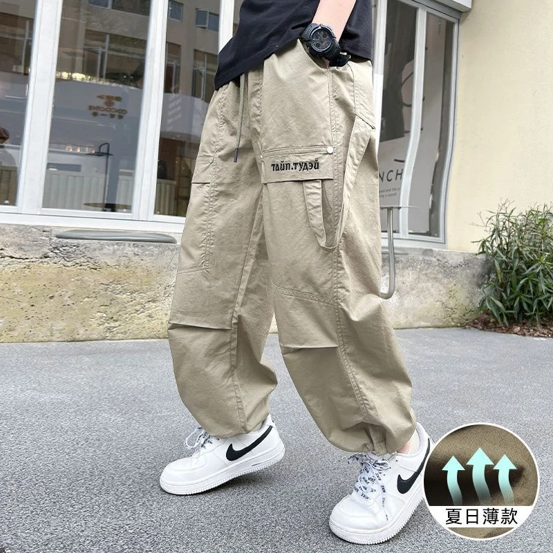 【高品质】巴拉拉男童裤子夏季款2025新款儿童直筒休闲裤薄款大童夏