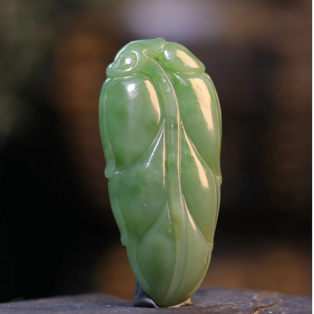 和田玉碧玉金枝玉叶玉佩挂件