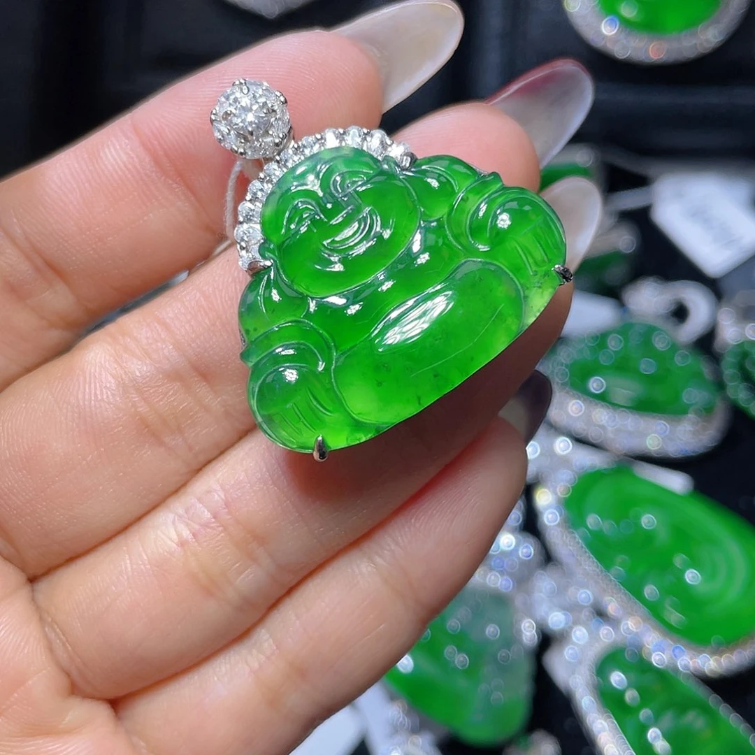 翡翠颈饰银S925镶嵌翡翠