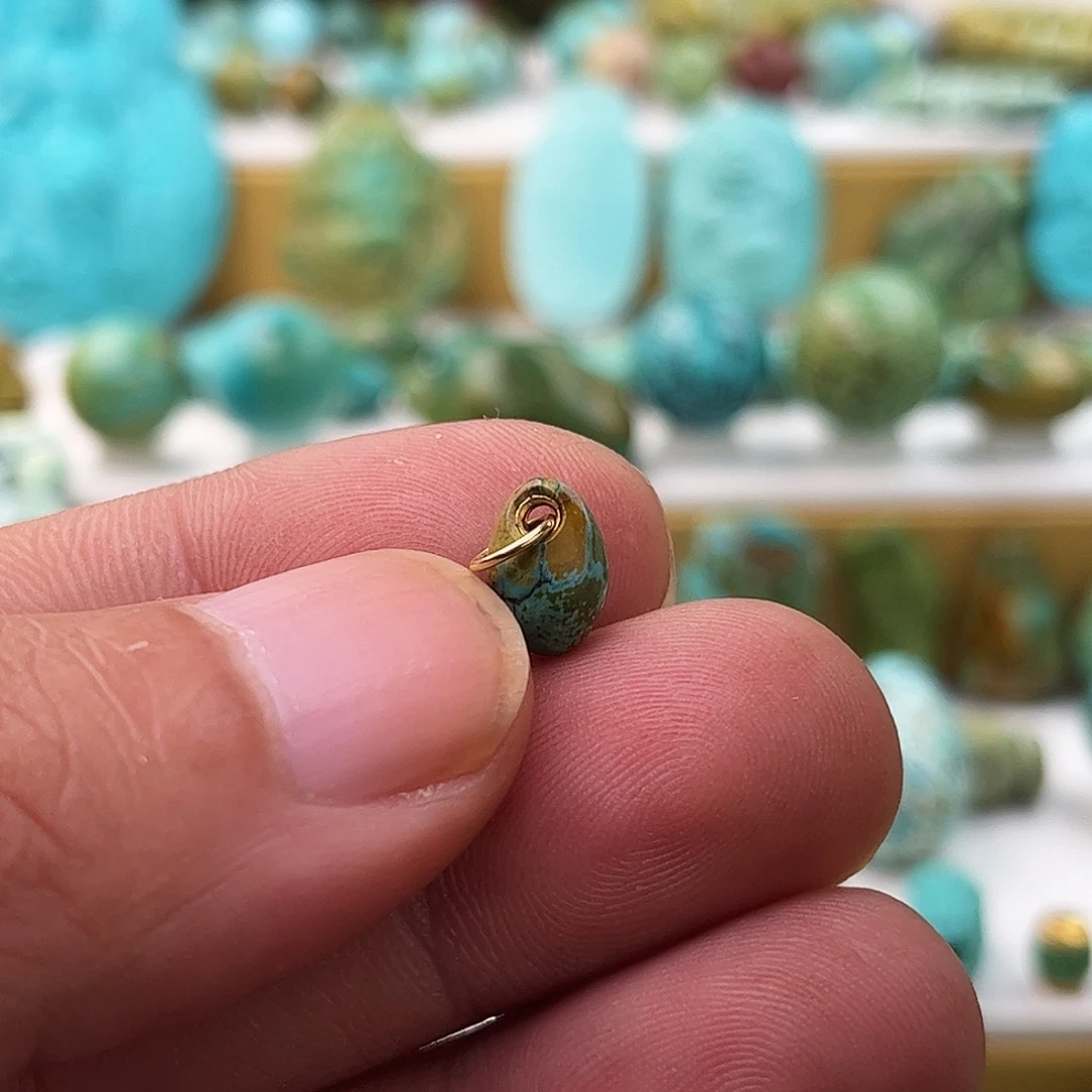 绿松石18K金镶嵌配饰