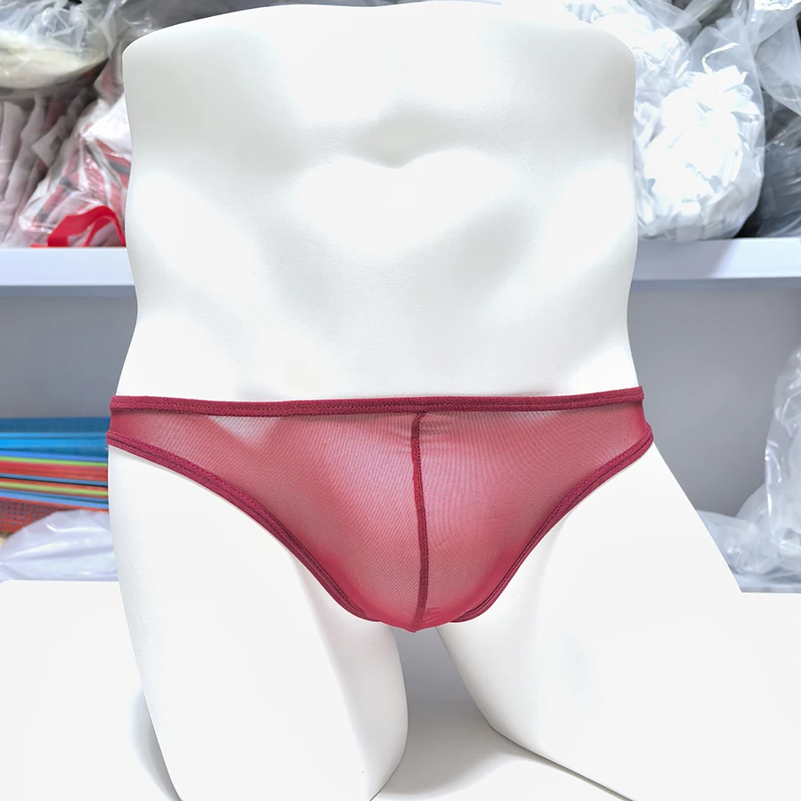 3条装网纱透明提臀性感弹力男士小三角裤超轻薄U凸小三角壮男人