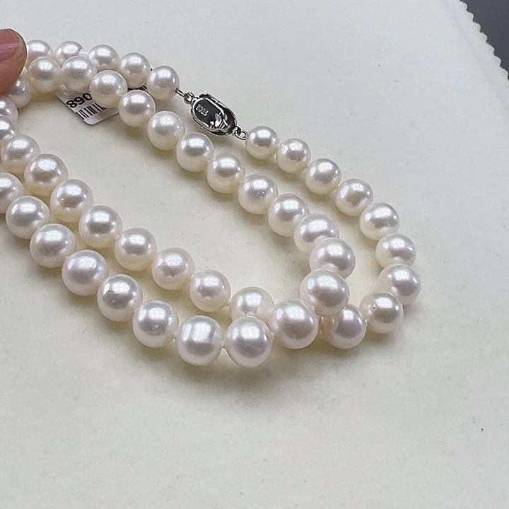 颈饰银S925镶嵌淡水珍珠➕8冷白