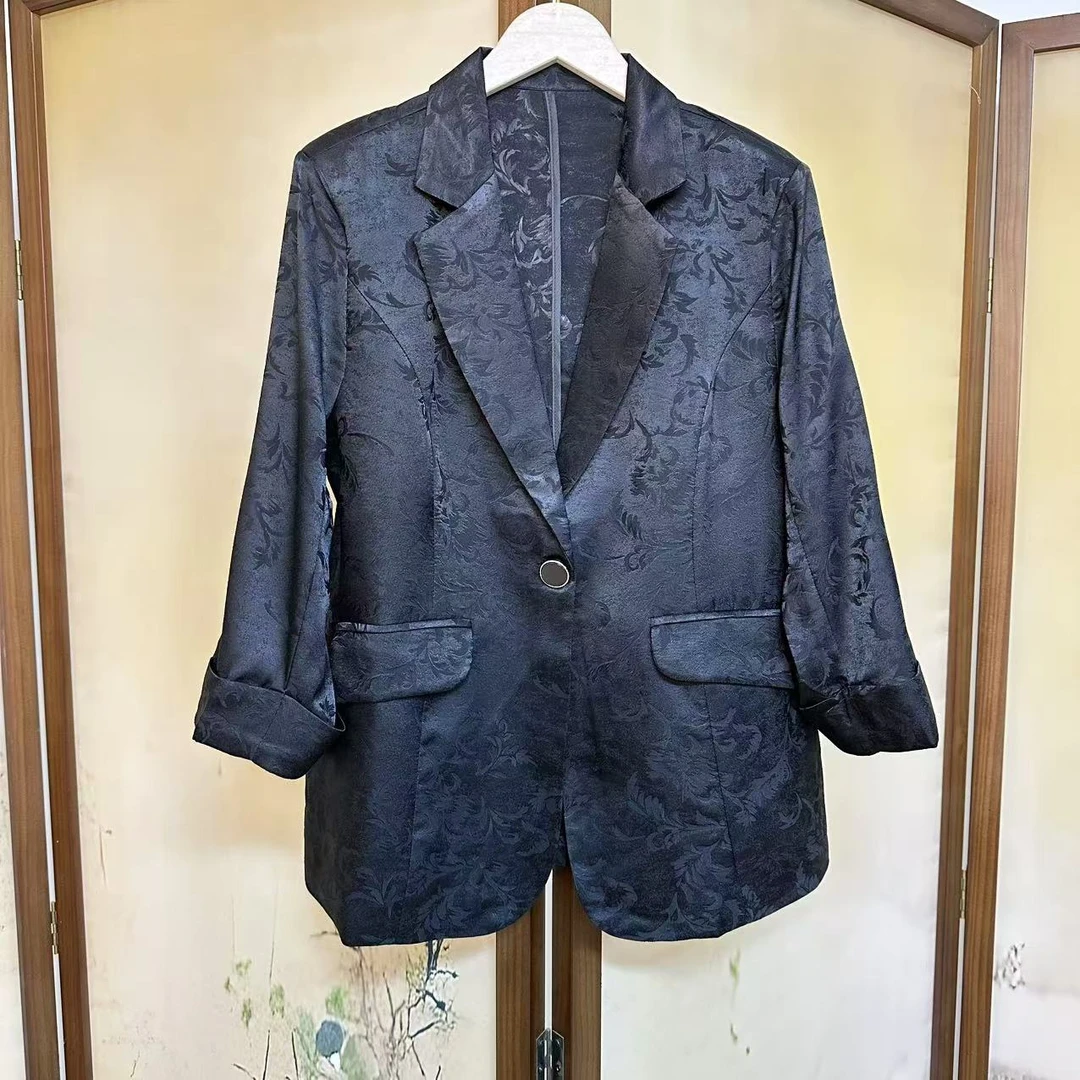羽毛提花好版型休闲西装