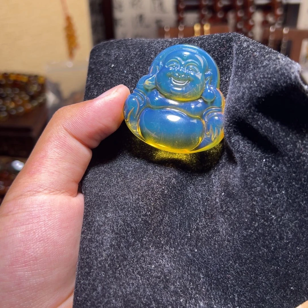 未镶嵌颈饰琥珀净水蓝珀佛公