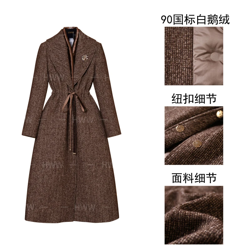 鹅绒服(袖子已加绒)新款轻奢英伦气质时尚经典设计师款HZ016