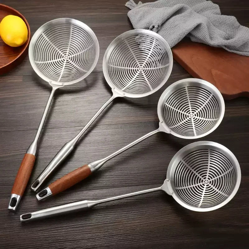 食品级316不锈钢大漏勺厨房家用漏网勺捞面油炸饺子捞勺专用笊篱