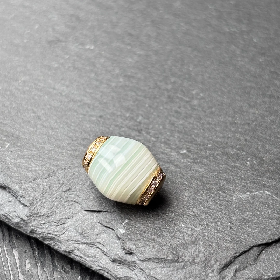 纯原矿缠丝鼓珠9.6mm×12.6mm配顶珠腰珠文玩配饰