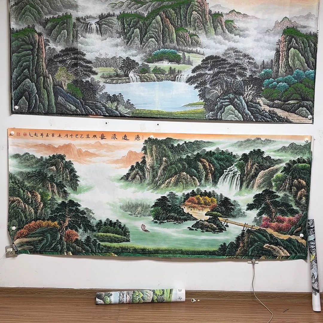 大***山国画2.4米长的源远流长