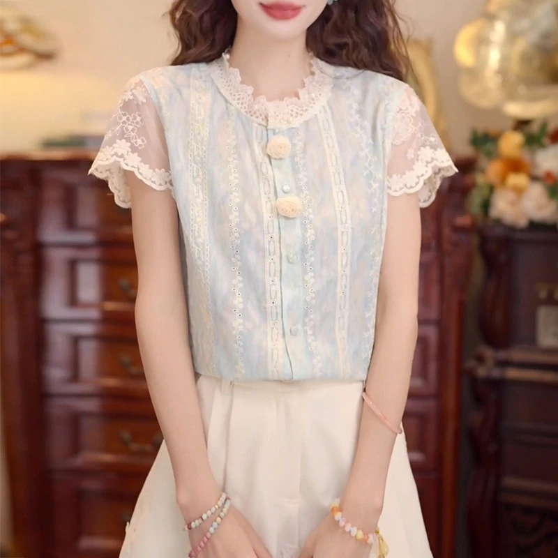 2026年新款夏季上衣层次松弛感时尚设计慵懒风短袖上衣气质