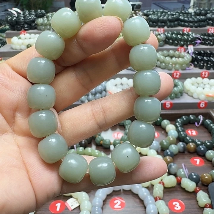 未镶嵌手链和田玉新疆且末蓝青花老型卡14