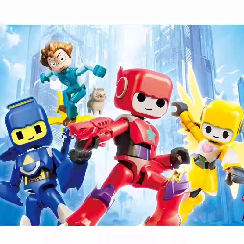 百变神奇超变先锋益智拼搭积木人玩具多处关节可动简易拼装玩偶