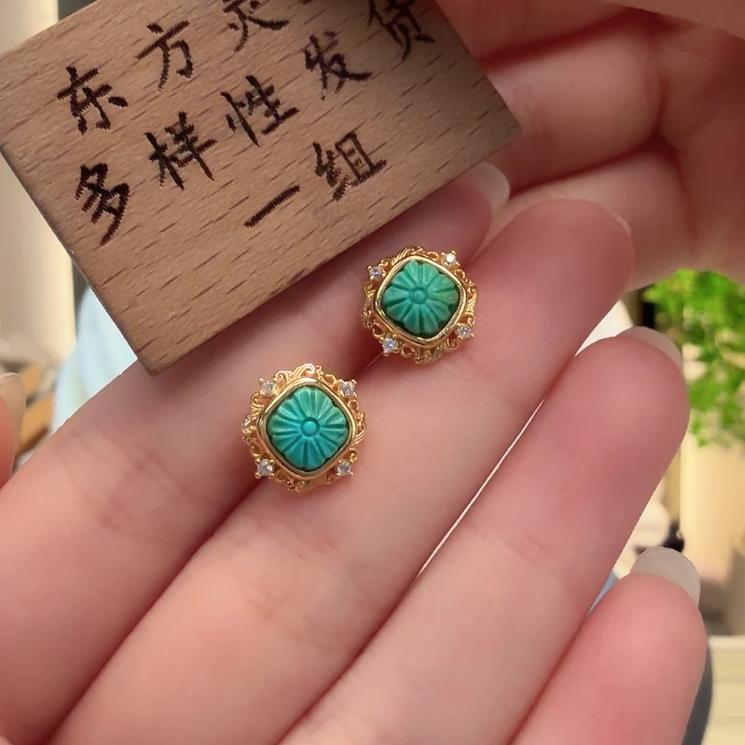 绿松石银S925镶嵌颈饰