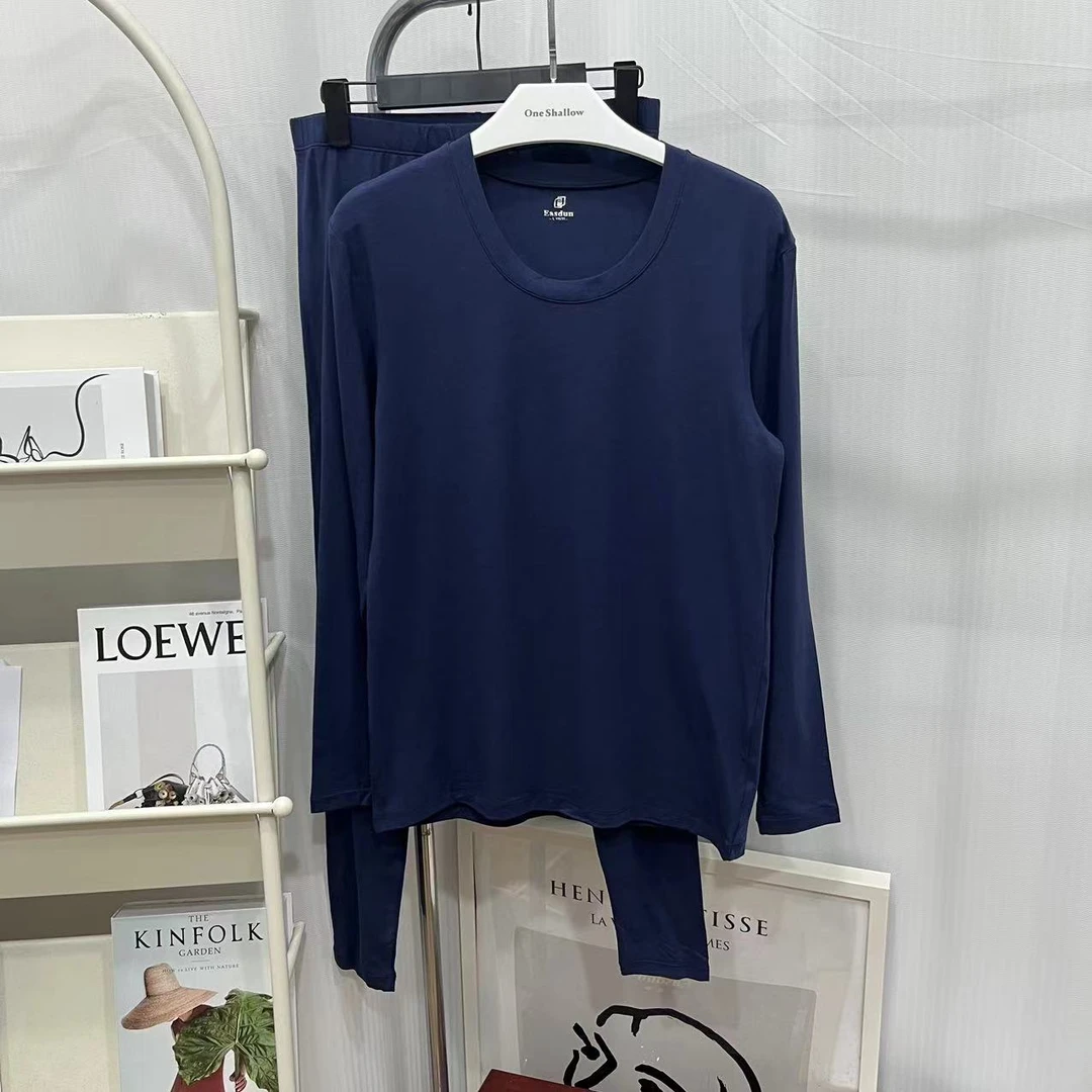 2705秋冬圆领舒适男士纯色家居服套装（EC-18052）