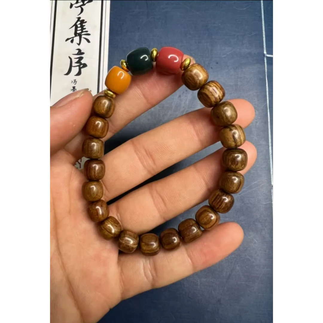黄花梨贵香老型珠手串9*8mm18颗三色珠款[无礼盒]A 003