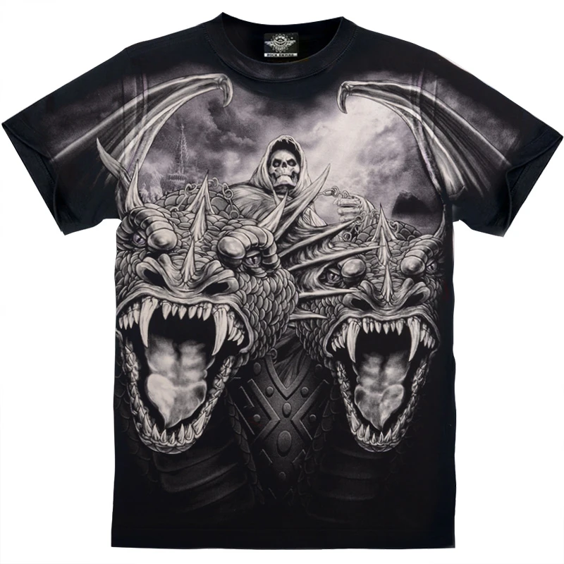 ROCKYEAH 骷髅骑士 恶龙骑士 新款拔印复古设计印花