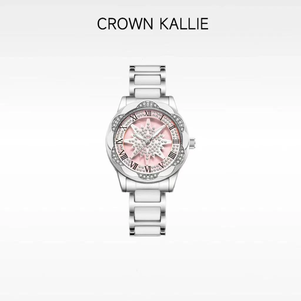 Crown Kallie【旋转雪花】满天星系列旋转粉盘设计感女士腕表ck8123