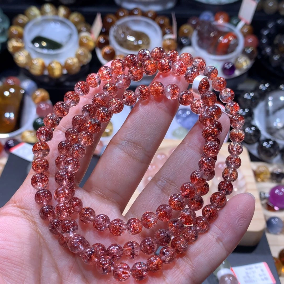 手链水晶未镶嵌金草莓多圈6mm