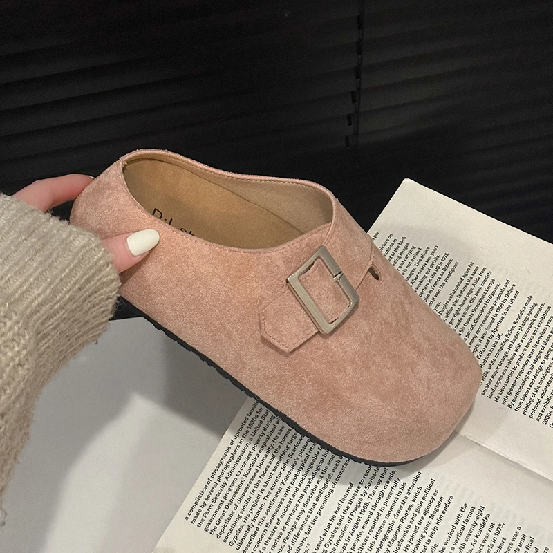 纯色休闲风包头拖网红奶奶鞋日常休闲秋季eva包头半拖少女风勃肯