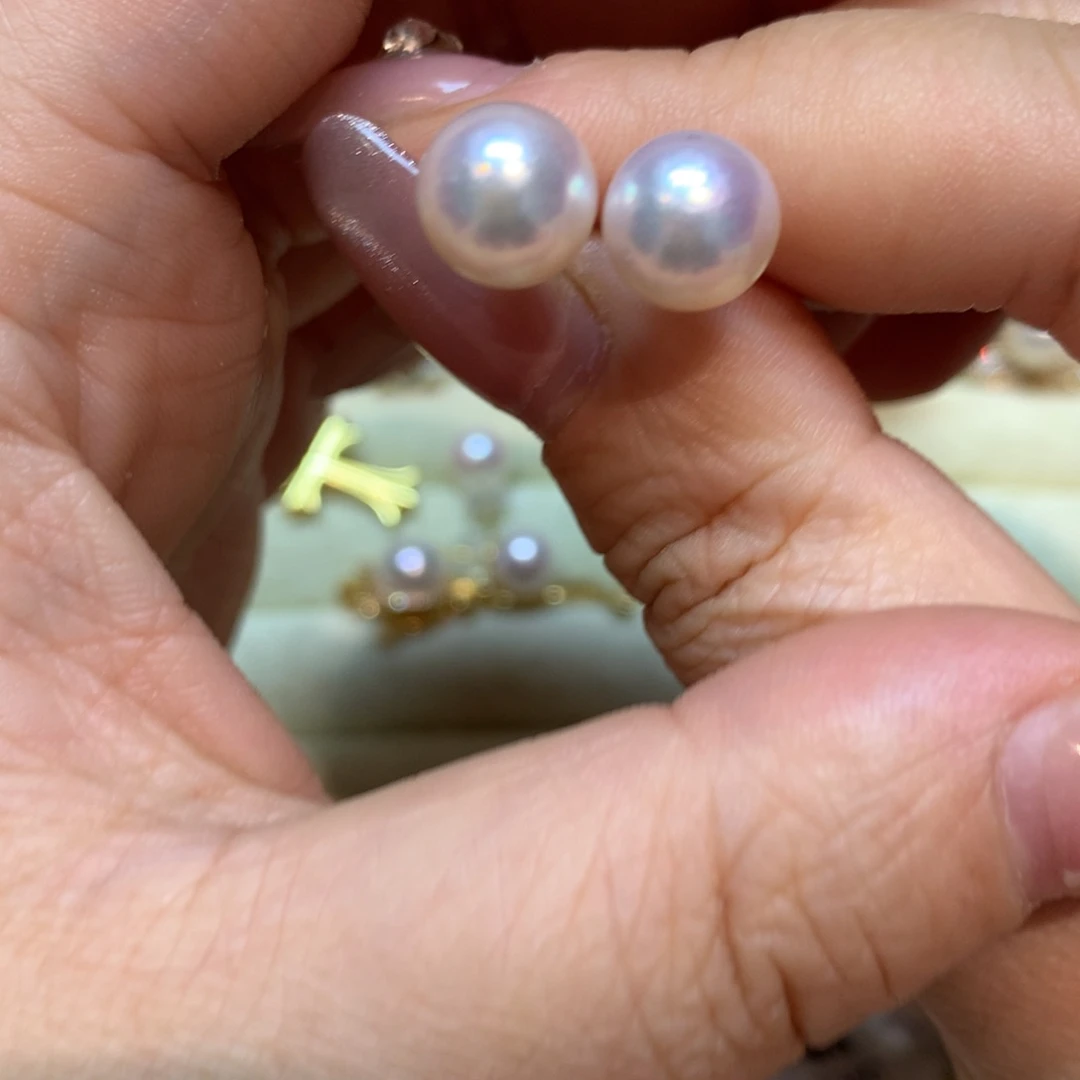 海水珍珠耳饰18K金镶嵌