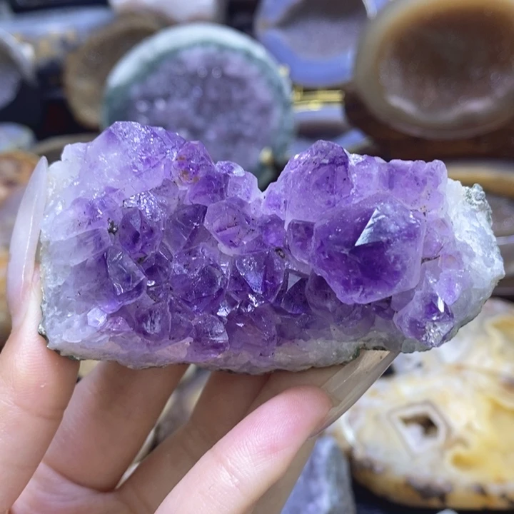 未镶嵌珠宝半成品紫晶紫钛晶块