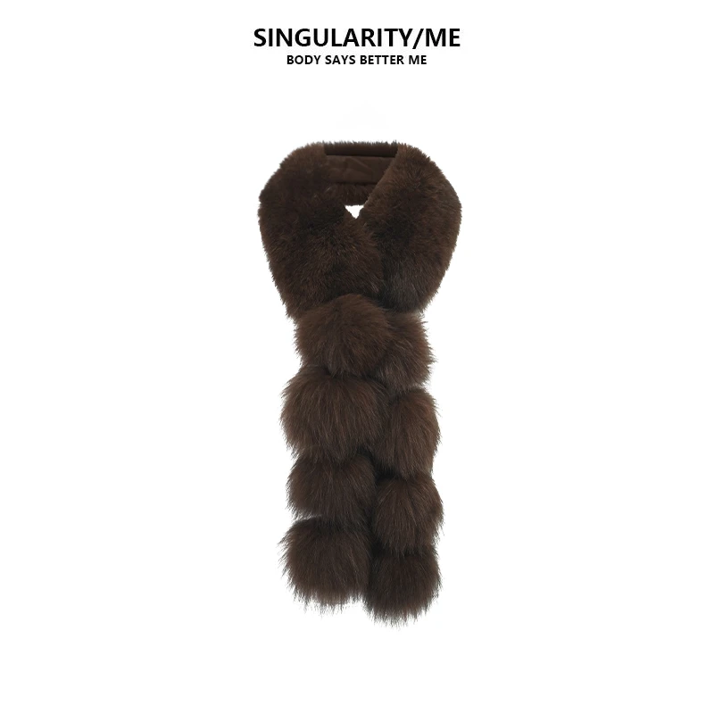 Singularity Me 9A 50952 狐狸毛蓬松浓密毛球围脖秋冬高级感围巾