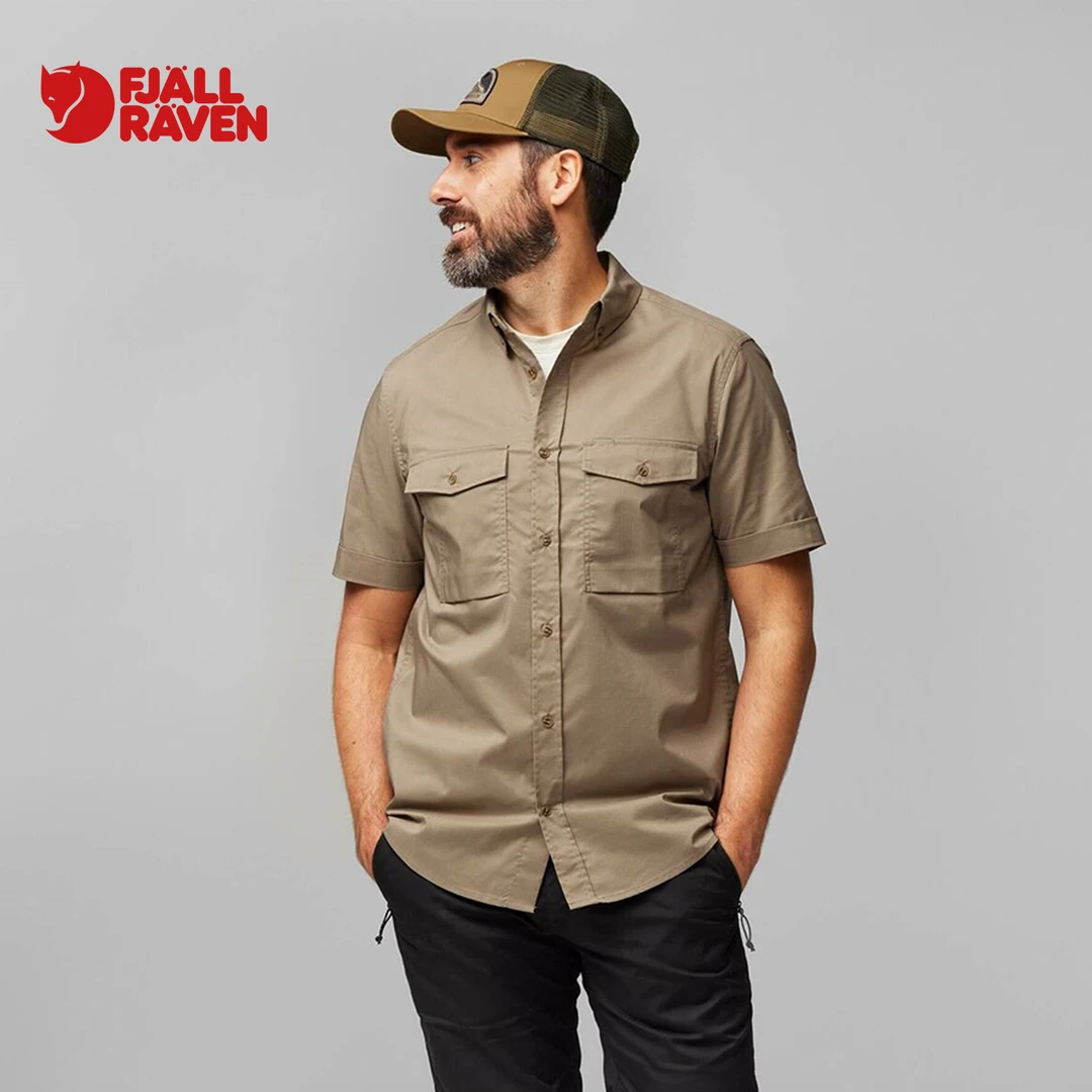 北极狐 户外男士短袖衬衫G1000开衫衬衣外套12600213