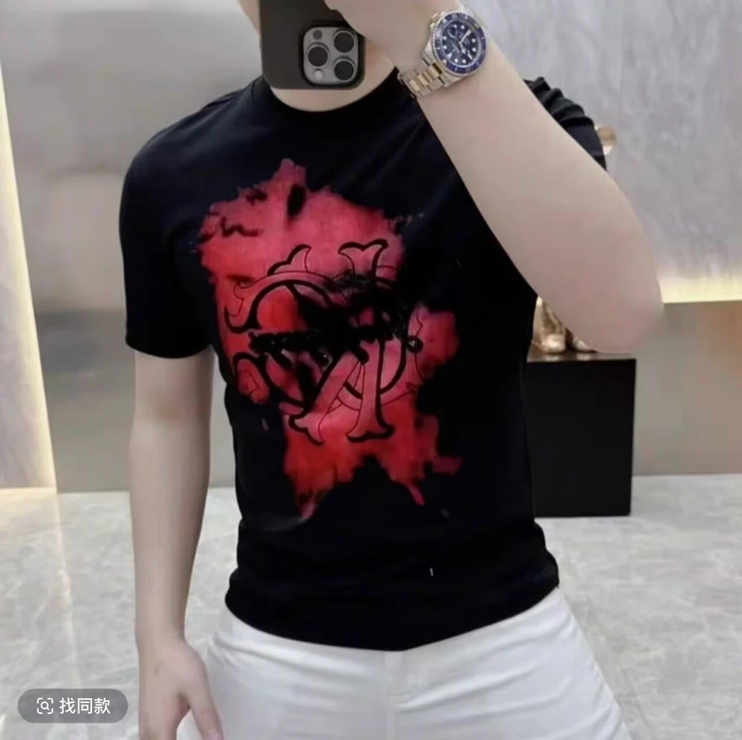 男士休闲夏季时尚百搭潮流高品质修身舒适短袖