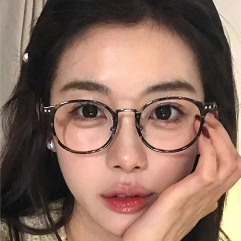 韩系玳瑁眼镜女近视可配度数镜片复古豹纹素颜防蓝光眼睛架显脸小