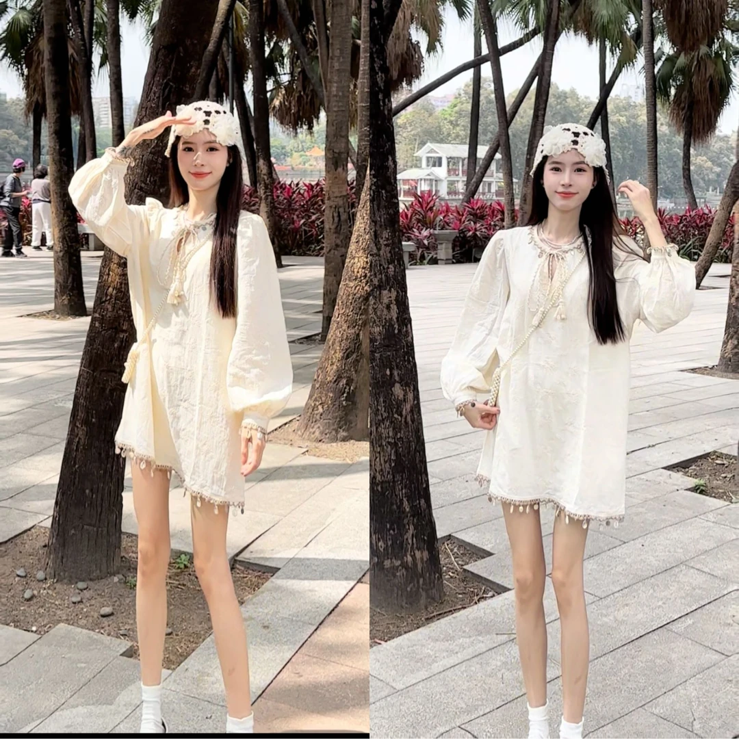 【温小柔定制.月光手书】2025春夏新款重工高级感款式时尚连衣裙