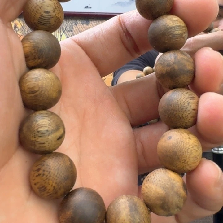 天***！沉香手串沉香奇楠单圈14mm