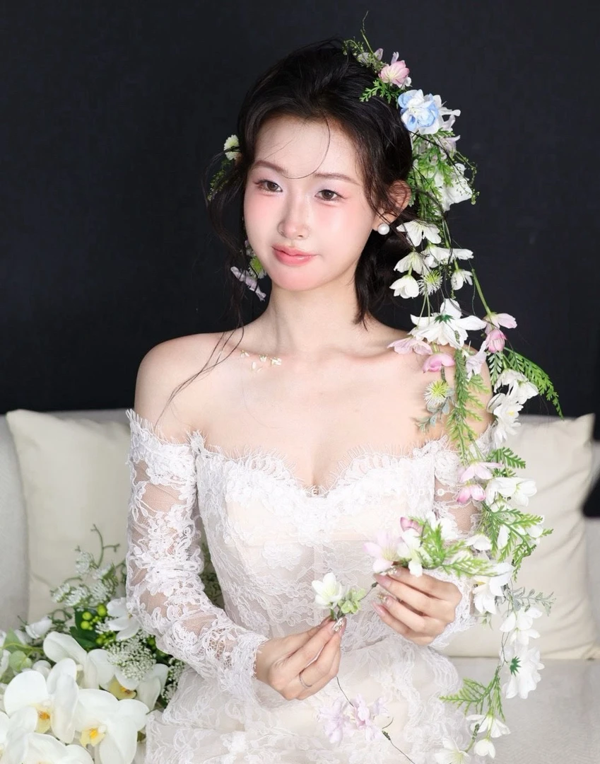 森系手工仙气仿真花朵新娘头饰外景跟妆头花春季盘发造型配饰