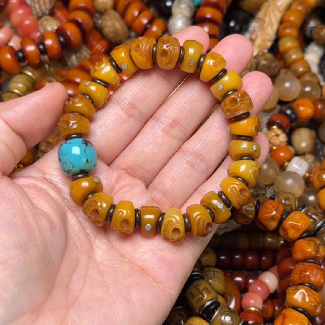 【闪购商品】牛骨手串/手链牛骨镶嵌大肠阿呆12×22颗