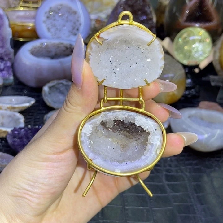 珠宝半成品水晶未镶嵌蚕丝盆