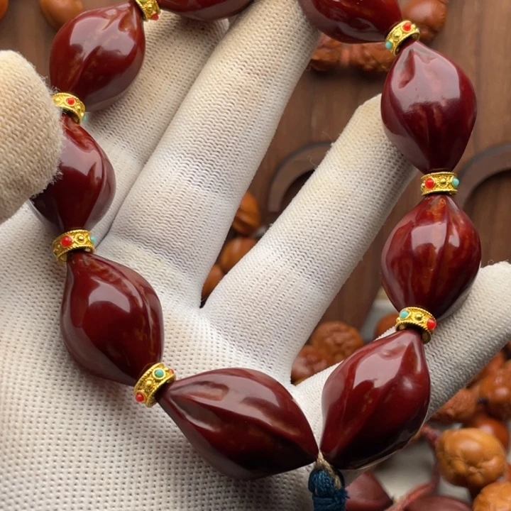 武***层手串/手链橄榄核2.1梅林紫皮抛光打底