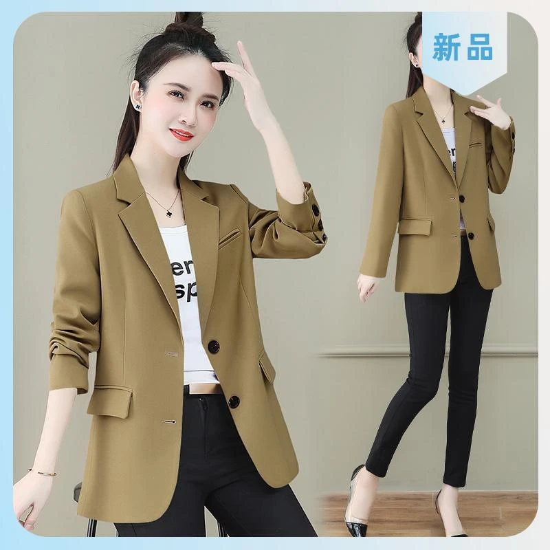 黑色西装外套女2025新款春秋时尚修身正装小个子休闲职业西服上衣