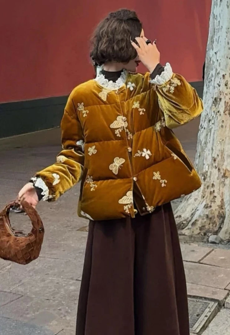 【棉服】金蝶--新中式设计师高定轻奢宽松休闲复古国潮提花外套