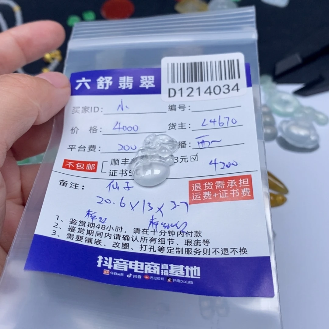 小****翡翠未镶嵌吊坠(不含链)D1214034